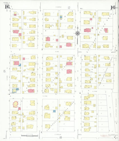 Sanborn Fire Insurance Map from Herrin, Williamson County, Illinois (1941), Sheet #0016 - Complete Map Set gallery image, historic Sanborn map, vintage wall art, Illinois Illinois