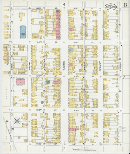 Sanborn Fire Insurance Map from Ashland, Schuylkill County, Pennsylvania (1902), Sheet #0003 - Historic Sanborn Fire Insurance Map Print, vintage old map wall art, antique decor, genealogy gift, Pennsylvania Pennsylvania map