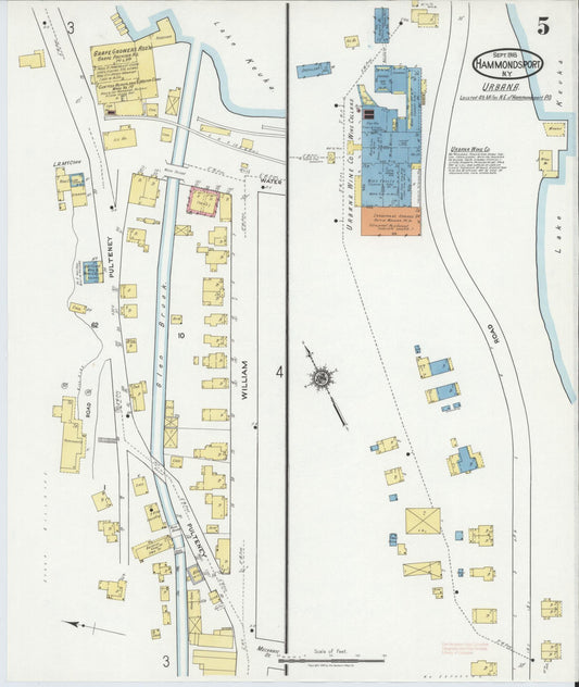 Sanborn Fire Insurance Map from Hammondsport, Steuben County, New York (1918), Sheet #0005 - Historic Sanborn Fire Insurance Map Print, vintage old map wall art, antique decor, genealogy gift, New York New York map