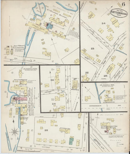 Sanborn Fire Insurance Map from North Attleborough, Bristol County, Massachusetts (1885), Sheet #0006 - Complete Map Set gallery image, historic Sanborn map, vintage wall art, Massachusetts Massachusetts