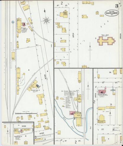 Sanborn Fire Insurance Map from New Richmond, St. Croix County, Wisconsin (1900), Sheet #0003 - Complete Map Set gallery image, historic Sanborn map, vintage wall art, Wisconsin Wisconsin
