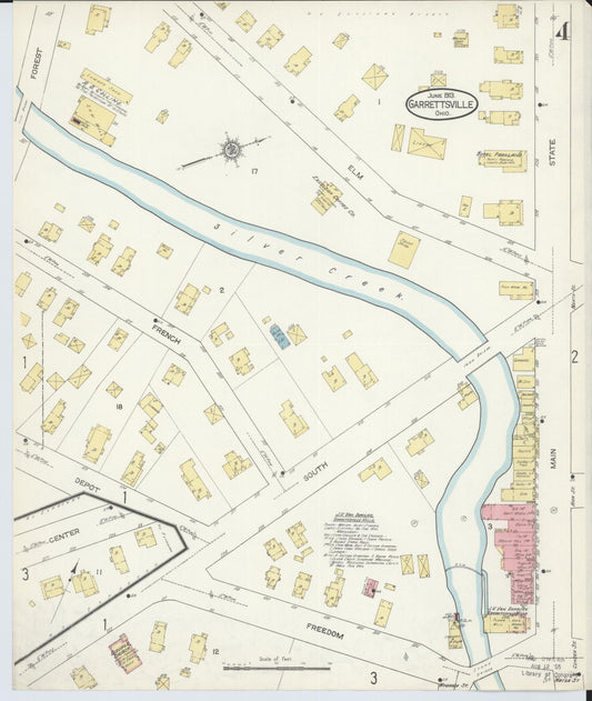 Sanborn Fire Insurance Map from Garrettsville, Portage County, Ohio (1913), Sheet #0004 - Historic Sanborn Fire Insurance Map Print, vintage old map wall art, antique decor, genealogy gift, Ohio Ohio map