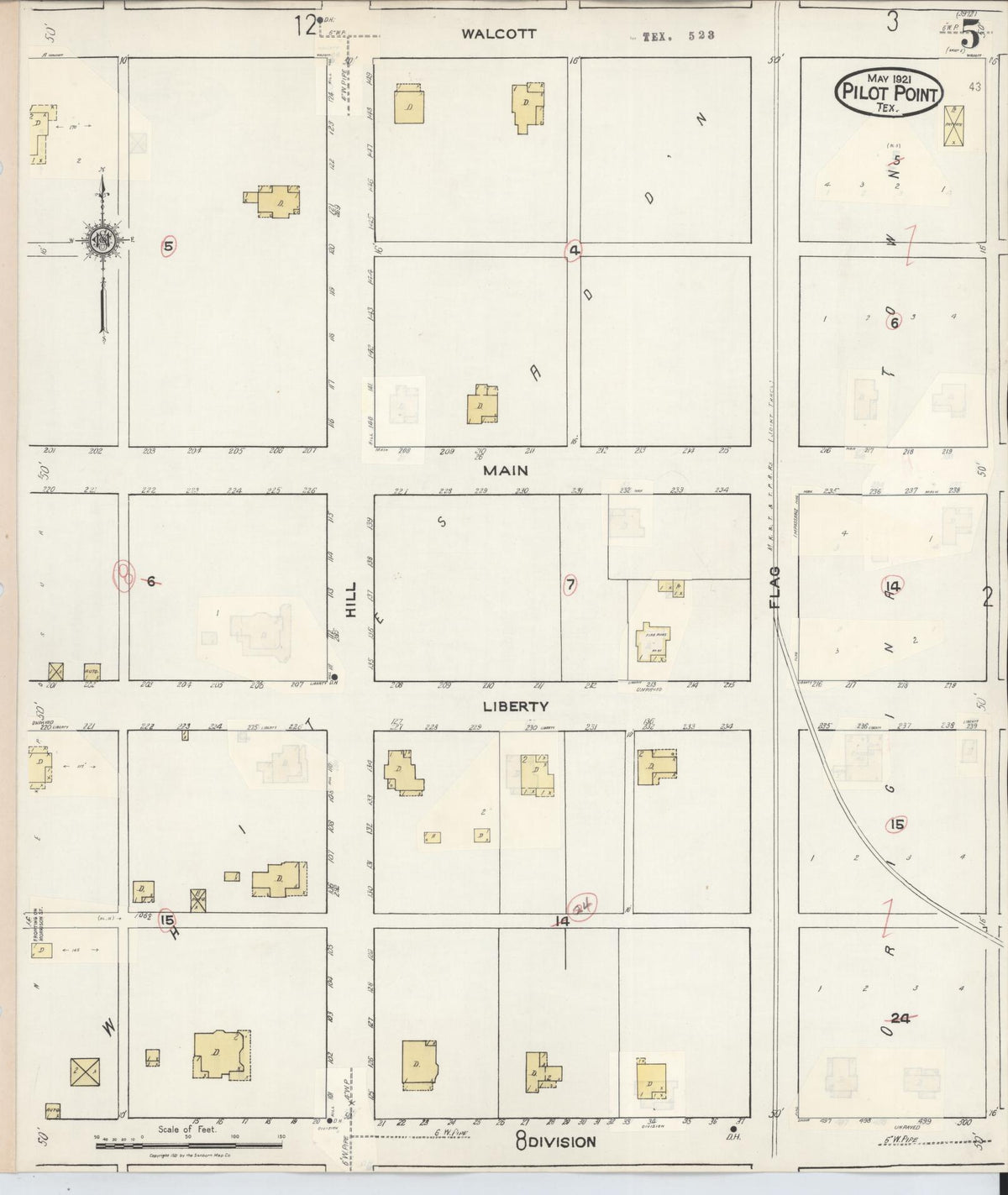 Sanborn Fire Insurance Map from Pilot Point, Denton County, Texas (1940), Sheet #0005 - Complete Map Set gallery image, historic Sanborn map, vintage wall art, Texas Texas