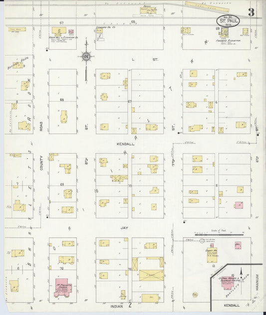 Sanborn Fire Insurance Map from Saint Paul, Howard County, Nebraska (1912), Sheet #0003 - Historic Sanborn Fire Insurance Map Print, vintage old map wall art, antique decor, genealogy gift, Nebraska Nebraska map