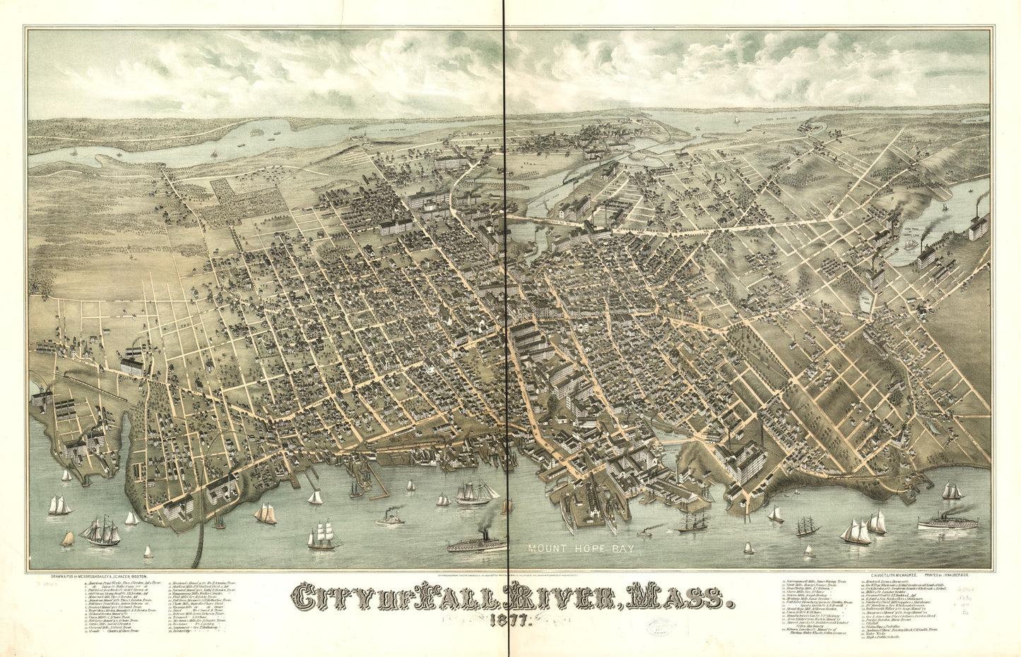 City of Fall River, Mass. 1877. (1877) – Historic Bird’s-Eye View Panorama Print
