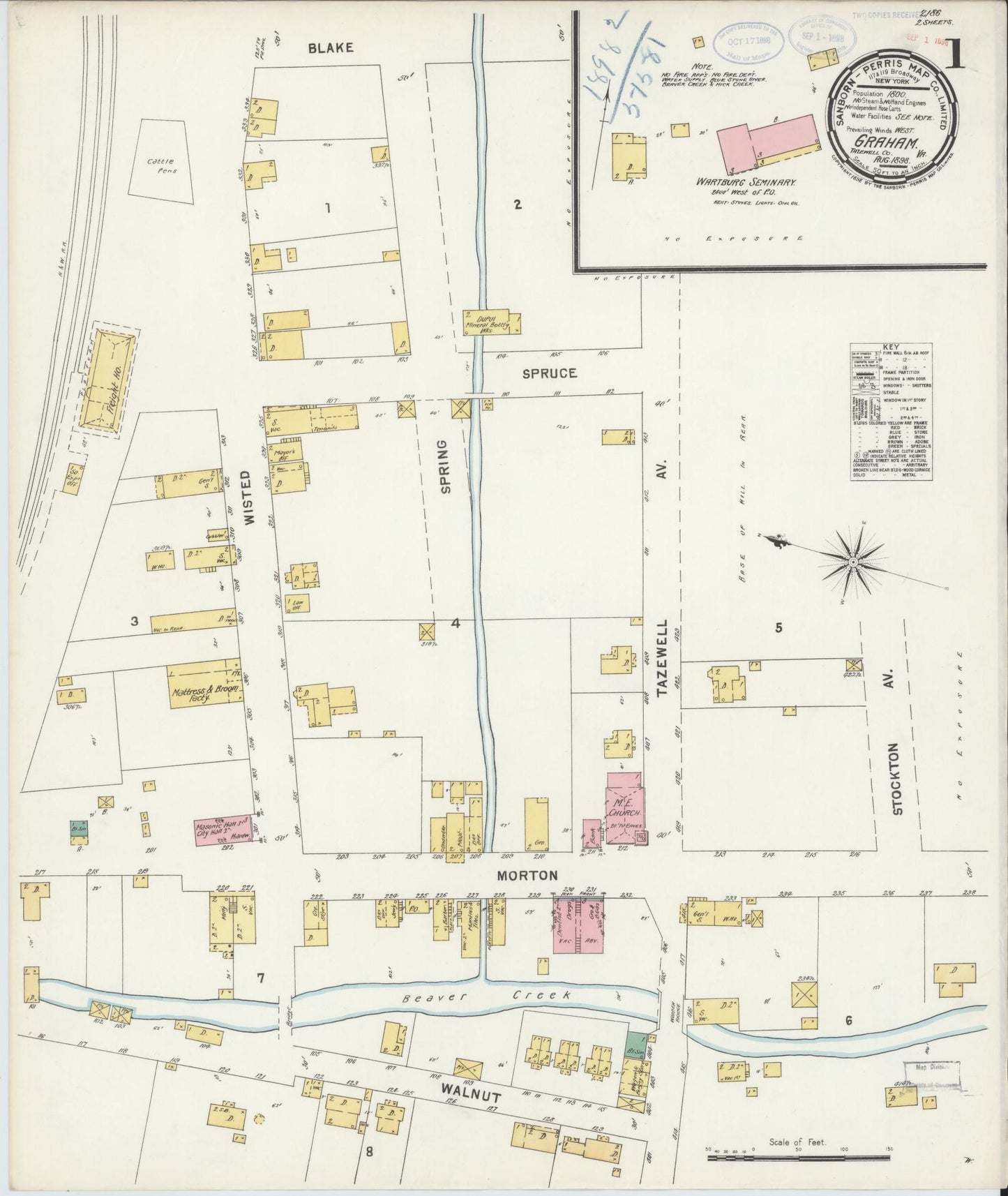 Sanborn Fire Insurance Map from Graham, Tazewell County, Virginia. (1898) – Historic Sanborn Fire Insurance Map Print