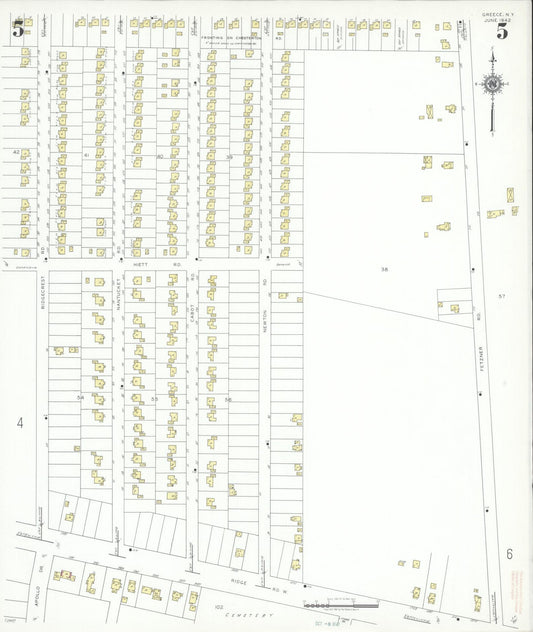 Sanborn Fire Insurance Map from Greece, Monroe County, New York (1942), Sheet #0005 - Historic Sanborn Fire Insurance Map Print, vintage old map wall art, antique decor, genealogy gift, New York New York map