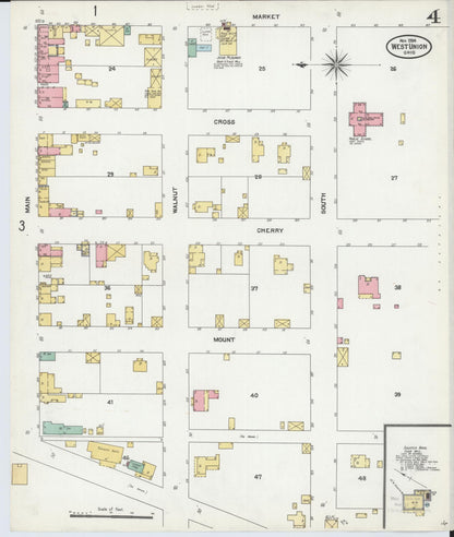 Sanborn Fire Insurance Map from West Union, Adams County, Ohio (1904), Sheet #0004 - Complete Map Set gallery image, historic Sanborn map, vintage wall art, Ohio Ohio