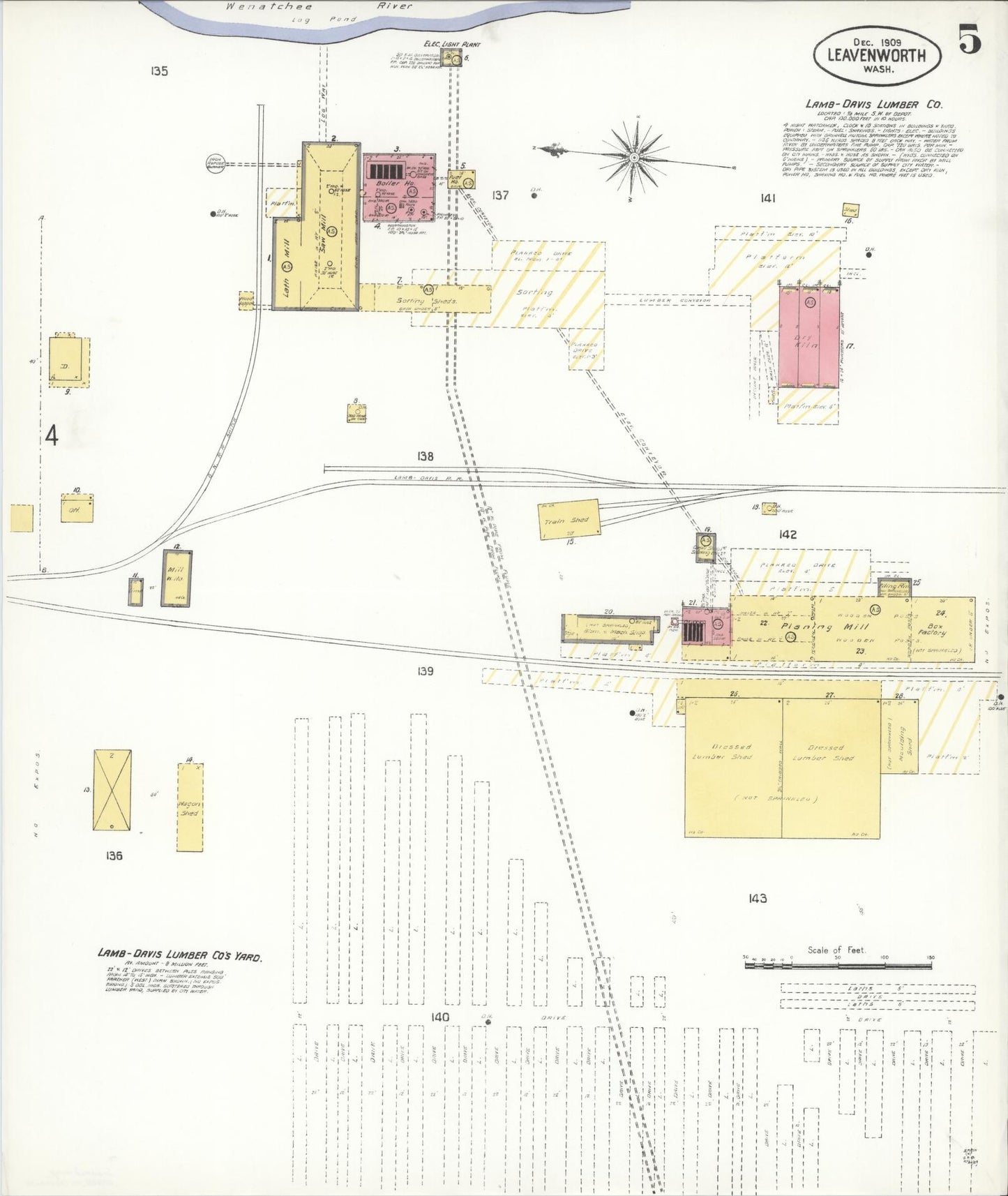 Sanborn Fire Insurance Map from Leavenworth, Chelan County, Washington (1909), Sheet #0005 - Complete Map Set gallery image, historic Sanborn map, vintage wall art, Washington Washington