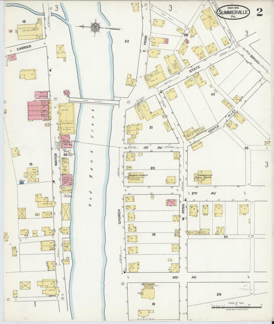 Sanborn Fire Insurance Map from Summerville, Jefferson County, Pennsylvania (1918), Sheet #0002 - Historic Sanborn Fire Insurance Map Print, vintage old map wall art, antique decor, genealogy gift, Pennsylvania Pennsylvania map