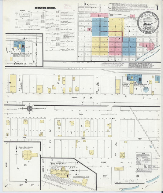 Sanborn Fire Insurance Map from Miami, Ottawa County, Oklahoma. (1910) – Historic Sanborn Fire Insurance Map Print
