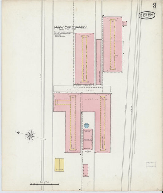 Sanborn Fire Insurance Map from Depew, Erie County, New York (1893), Sheet #0003 - Historic Sanborn Fire Insurance Map Print, vintage old map wall art, antique decor, genealogy gift, New York New York map