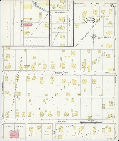 Sanborn Fire Insurance Map from Marion, Williamson County, Illinois (1913), Sheet #0005 - Historic Sanborn Fire Insurance Map Print, vintage old map wall art, antique decor, genealogy gift, Illinois Illinois map