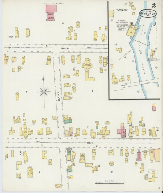 Sanborn Fire Insurance Map from Hamburg, Erie County, New York (1897), Sheet #0003 - Historic Sanborn Fire Insurance Map Print, vintage old map wall art, antique decor, genealogy gift, New York New York map