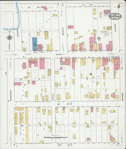 Sanborn Fire Insurance Map from New Prague, Scott And Le Sueur, Minnesota (1919), Sheet #0004 - Historic Sanborn Fire Insurance Map Print, vintage old map wall art, antique decor, genealogy gift, Minnesota Minnesota map