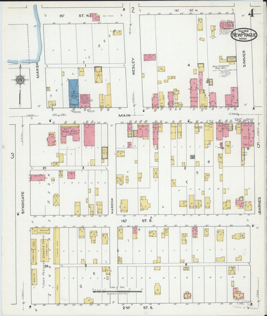 Sanborn Fire Insurance Map from New Prague, Scott And Le Sueur, Minnesota (1919), Sheet #0004 - Historic Sanborn Fire Insurance Map Print, vintage old map wall art, antique decor, genealogy gift, Minnesota Minnesota map