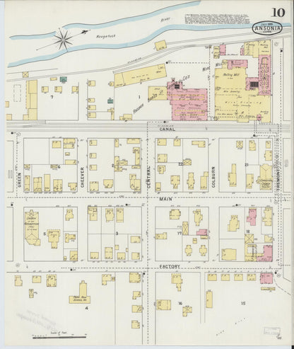 Sanborn Fire Insurance Map from Ansonia, New Haven County, Connecticut (1895), Sheet #0010 - Complete Map Set gallery image, historic Sanborn map, vintage wall art, Connecticut Connecticut