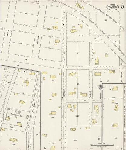 Sanborn Fire Insurance Map from Beaverton, Washington County, Oregon (1921), Sheet #0005 - Complete Map Set gallery image, historic Sanborn map, vintage wall art, Oregon Oregon