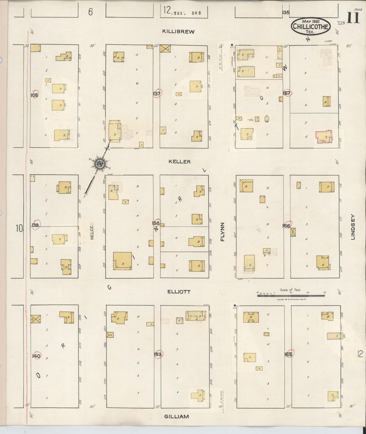 Sanborn Fire Insurance Map from Chillicothe, Hardeman County, Texas (1941), Sheet #0011 - Complete Map Set gallery image, historic Sanborn map, vintage wall art, Texas Texas