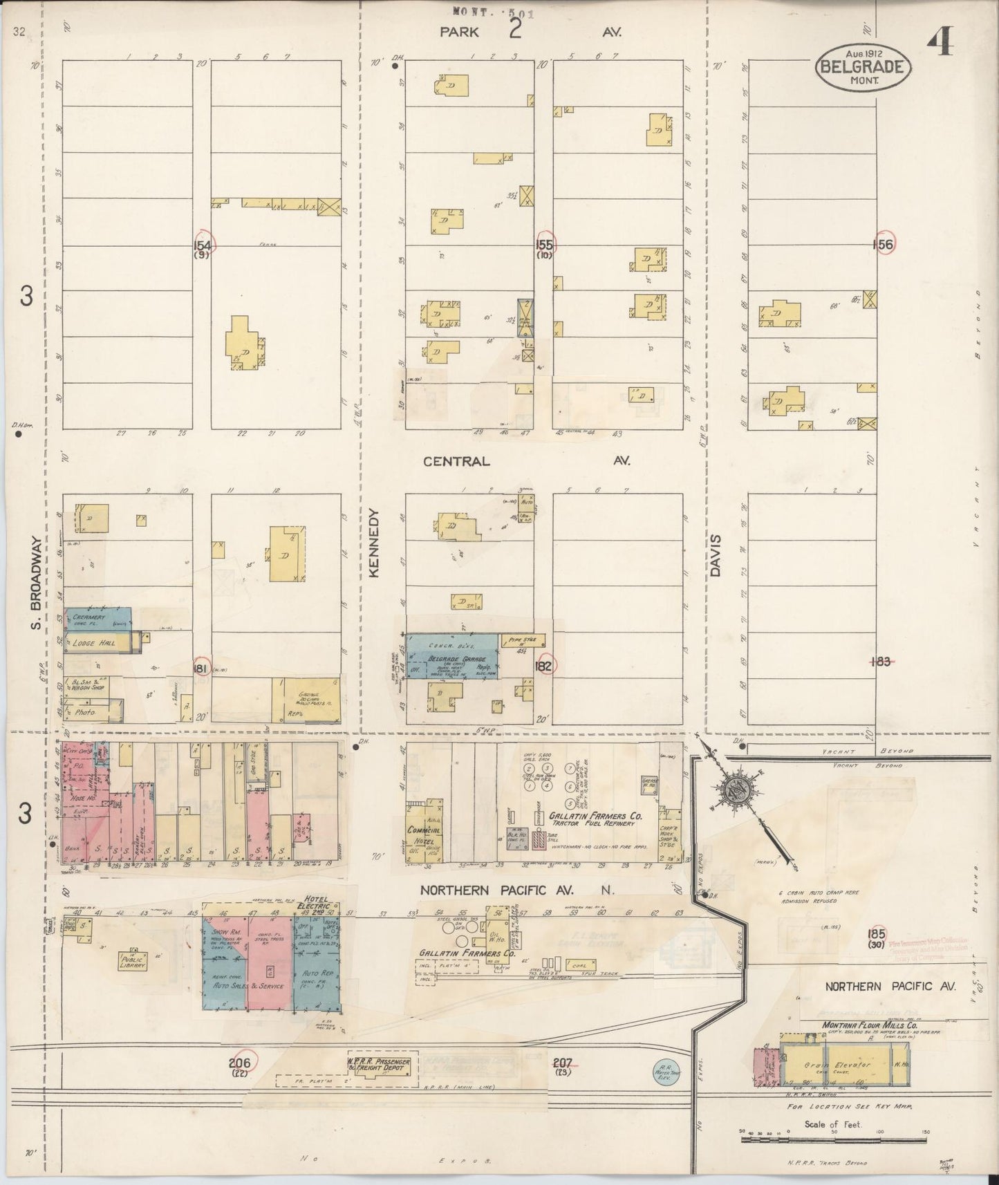 Sanborn Fire Insurance Map from Belgrade, Gallatin County, Montana (1941), Sheet #0004 - Complete Map Set gallery image, historic Sanborn map, vintage wall art, Montana Montana