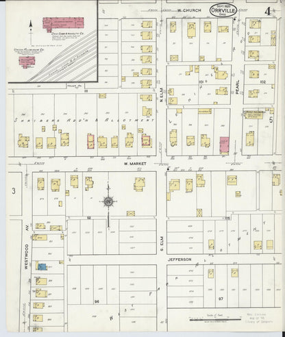 Sanborn Fire Insurance Map from Orrville, Wayne County, Ohio (1920), Sheet #0004 - Complete Map Set gallery image, historic Sanborn map, vintage wall art, Ohio Ohio