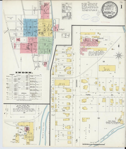 Sanborn Fire Insurance Map from Tipp City, Miami County, Ohio (1898), Sheet #0001 - Complete Map Set gallery image, historic Sanborn map, vintage wall art, Ohio Ohio