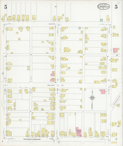 Sanborn Fire Insurance Map from Catawissa, Columbia County, Pennsylvania (1930), Sheet #0005 - Historic Sanborn Fire Insurance Map Print, vintage old map wall art, antique decor, genealogy gift, Pennsylvania Pennsylvania map