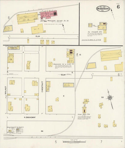Sanborn Fire Insurance Map from Winnsboro, Wood County, Texas (1921), Sheet #0006 - Complete Map Set gallery image, historic Sanborn map, vintage wall art, Texas Texas