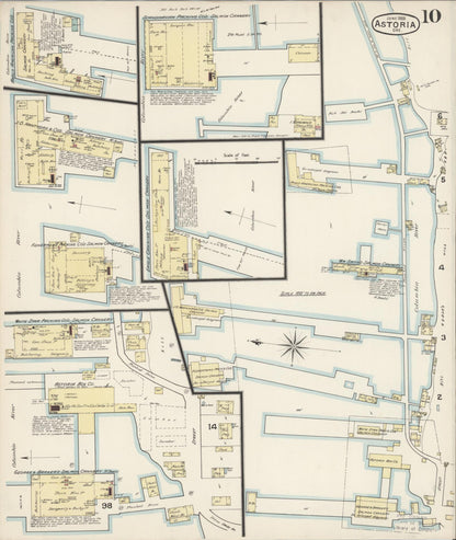 Sanborn Fire Insurance Map from Astoria, Clatsop County, Oregon (1888), Sheet #0010 - Complete Map Set gallery image, historic Sanborn map, vintage wall art, Oregon Oregon