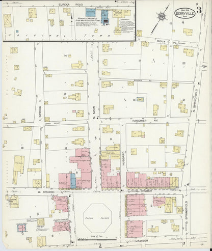 Sanborn Fire Insurance Map from Berryville, Carroll County, Arkansas (1914), Sheet #0003 - Complete Map Set gallery image, historic Sanborn map, vintage wall art, Arkansas Arkansas