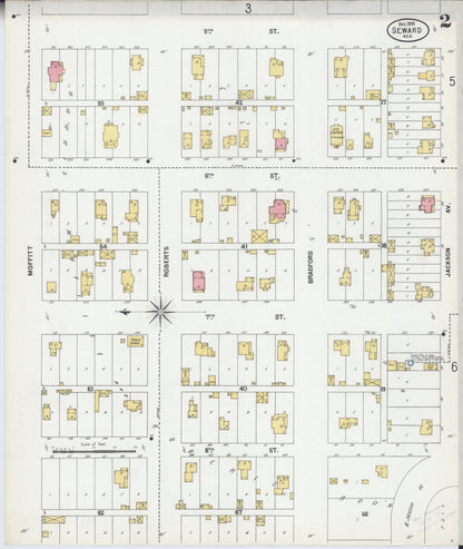 Sanborn Fire Insurance Map from Seward, Seward County, Nebraska (1899), Sheet #0002 - Complete Map Set gallery image, historic Sanborn map, vintage wall art, Nebraska Nebraska