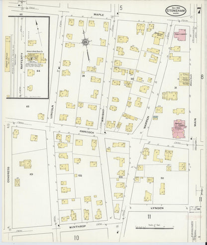 Sanborn Fire Insurance Map from Stoneham, Middlesex County, Massachusetts (1909), Sheet #0007 - Complete Map Set gallery image, historic Sanborn map, vintage wall art, Massachusetts Massachusetts