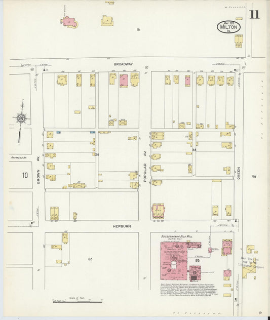 Sanborn Fire Insurance Map from Milton, Northumberland County, Pennsylvania (1913), Sheet #0011 - Historic Sanborn Fire Insurance Map Print, vintage old map wall art, antique decor, genealogy gift, Pennsylvania Pennsylvania map