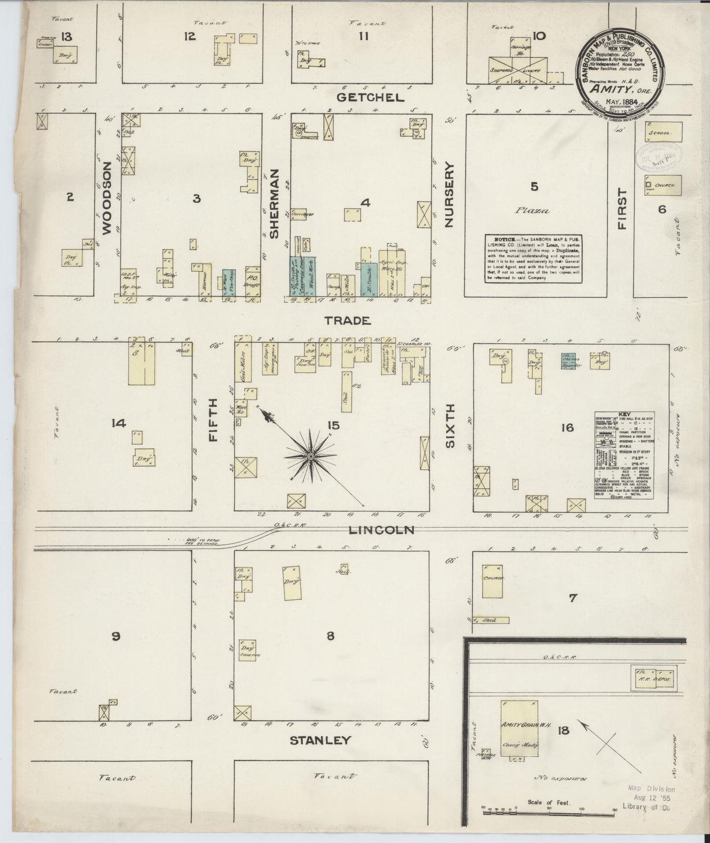 Sanborn Fire Insurance Map from Albina, Multnomah County, Oregon (1884), Sheet #0001 - Historic Sanborn Fire Insurance Map Print, vintage old map wall art, antique decor, genealogy gift, Oregon Oregon map