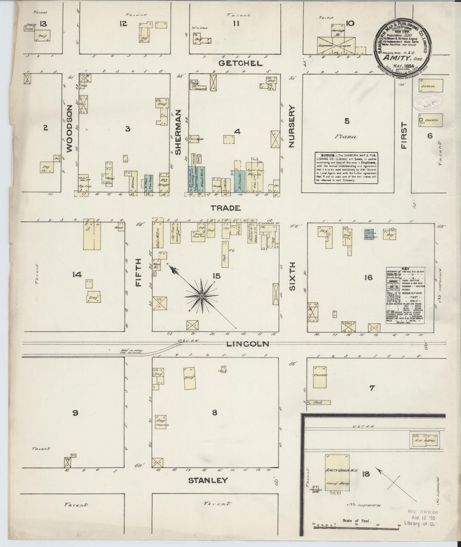 Sanborn Fire Insurance Map from Albina, Multnomah County, Oregon (1884), Sheet #0001 - Historic Sanborn Fire Insurance Map Print, vintage old map wall art, antique decor, genealogy gift, Oregon Oregon map
