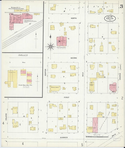 Sanborn Fire Insurance Map from Galva, Henry County, Illinois (1907), Sheet #0003 - Complete Map Set gallery image, historic Sanborn map, vintage wall art, Illinois Illinois