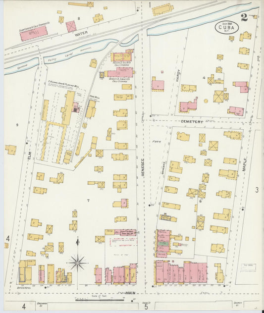Sanborn Fire Insurance Map from Cuba, Allegany County, New York (1904), Sheet #0002 - Historic Sanborn Fire Insurance Map Print, vintage old map wall art, antique decor, genealogy gift, New York New York map