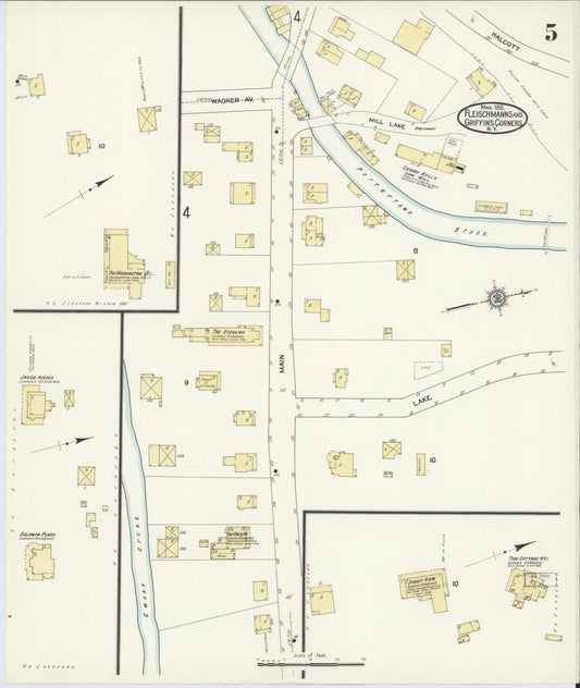 Sanborn Fire Insurance Map from Fleischmanns, Delaware County, New York (1912), Sheet #0005 - Historic Sanborn Fire Insurance Map Print, vintage old map wall art, antique decor, genealogy gift, Fleischmanns Delaware map