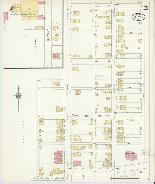 Sanborn Fire Insurance Map from Milton, Northumberland County, Pennsylvania (1913), Sheet #0002 - Historic Sanborn Fire Insurance Map Print, vintage old map wall art, antique decor, genealogy gift, Pennsylvania Pennsylvania map