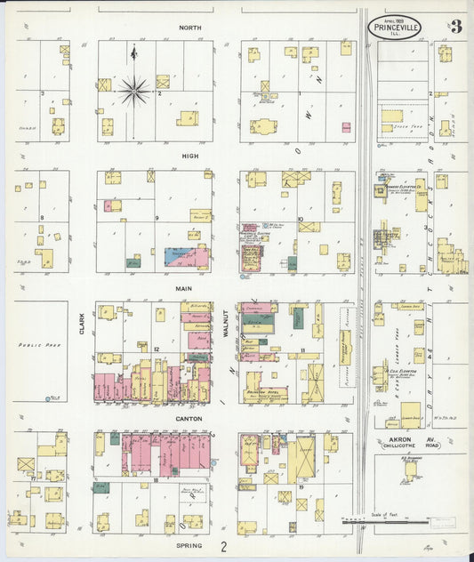 Sanborn Fire Insurance Map from Princeville, Peoria County, Illinois (1909), Sheet #0003 - Historic Sanborn Fire Insurance Map Print, vintage old map wall art, antique decor, genealogy gift, Illinois Illinois map