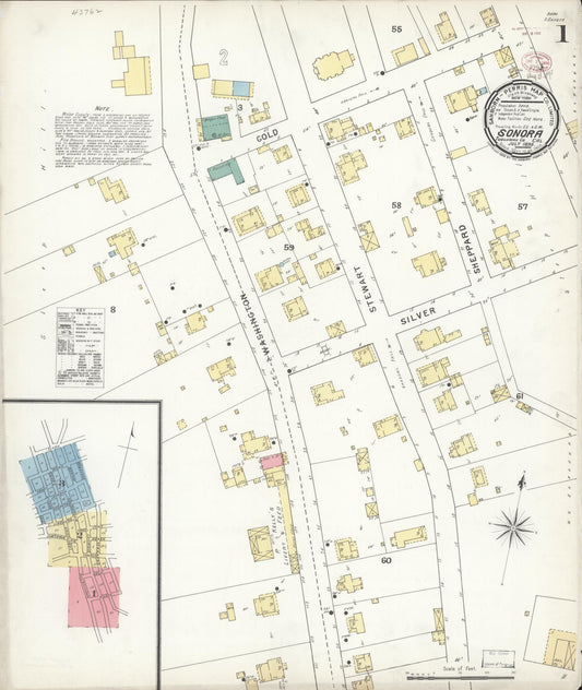 Sanborn Fire Insurance Map from Sonora, Tuolumne County, California. (1895) – Historic Sanborn Fire Insurance Map Print