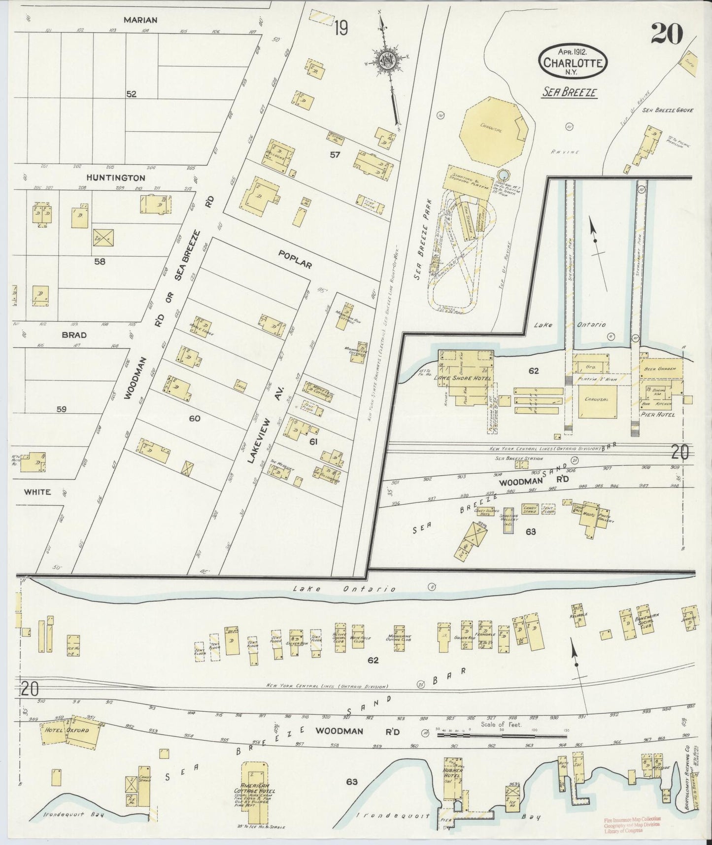 Sanborn Fire Insurance Map from Charlotte, Monroe County, New York (1912), Sheet #0020 - Complete Map Set gallery image, historic Sanborn map, vintage wall art, New York New York
