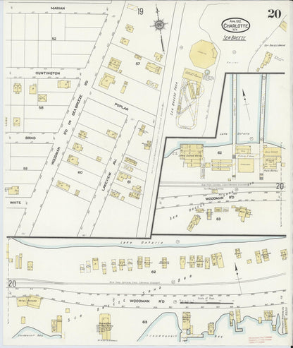 Sanborn Fire Insurance Map from Charlotte, Monroe County, New York (1912), Sheet #0020 - Complete Map Set gallery image, historic Sanborn map, vintage wall art, New York New York