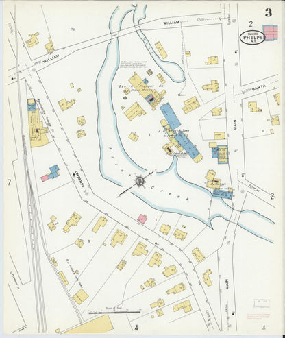 Sanborn Fire Insurance Map from Phelps, Ontario County, New York (1911), Sheet #0003 - Complete Map Set gallery image, historic Sanborn map, vintage wall art, New York New York