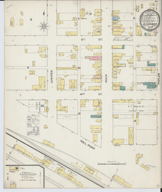 Sanborn Fire Insurance Map from Alexandria, Hanson County, South Dakota (1893), Sheet #0001 - Historic Sanborn Fire Insurance Map Print, vintage old map wall art, antique decor, genealogy gift, South Dakota South Dakota map