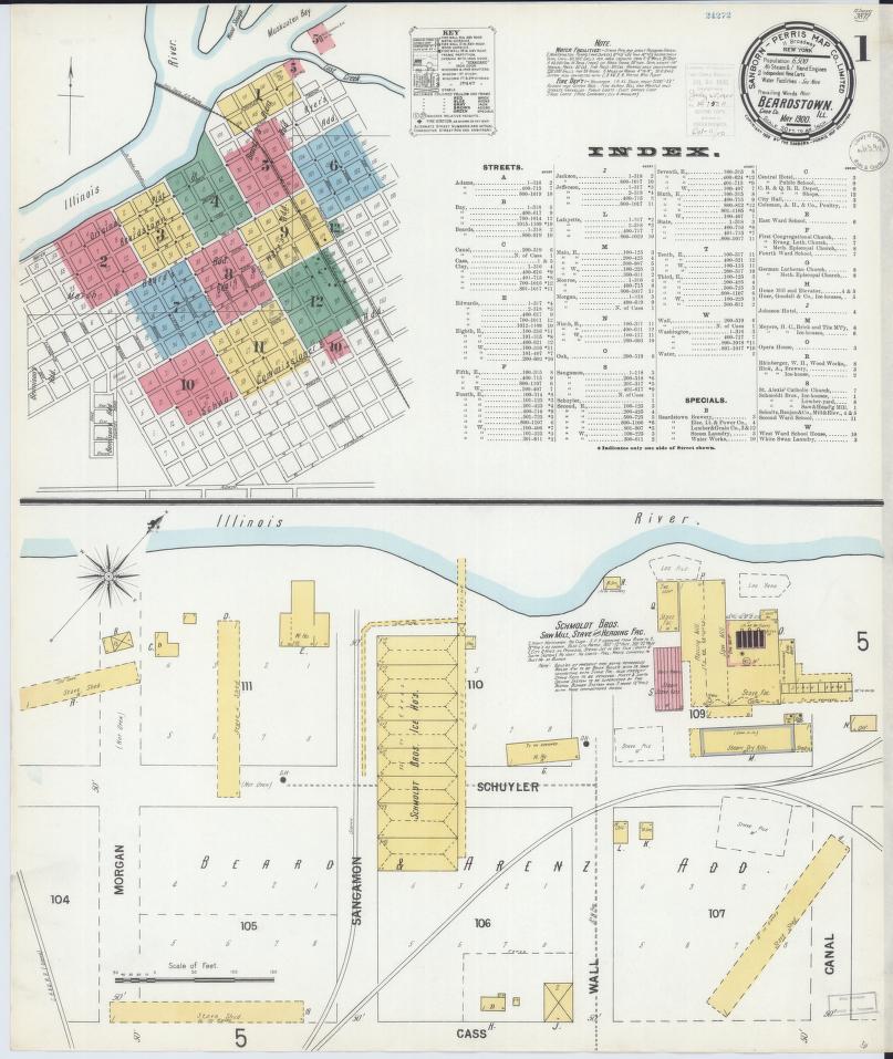 Sanborn Fire Insurance Map from Beardstown, Cass County, Illinois. (1900) – Map View