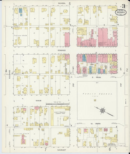 Sanborn Fire Insurance Map from Henry, Marshall County, Illinois (1913), Sheet #0003 - Complete Map Set gallery image, historic Sanborn map, vintage wall art, Illinois Illinois