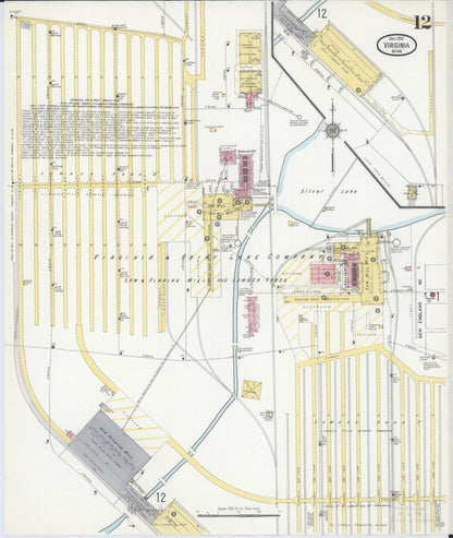 Sanborn Fire Insurance Map from Virginia, Saint Louis County, Minnesota (1910), Sheet #0012 - Complete Map Set gallery image, historic Sanborn map, vintage wall art, Minnesota Minnesota