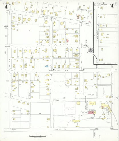 Sanborn Fire Insurance Map from Spring City, Rhea County, Tennessee (1942), Sheet #0004 - Complete Map Set gallery image, historic Sanborn map, vintage wall art, Tennessee Tennessee