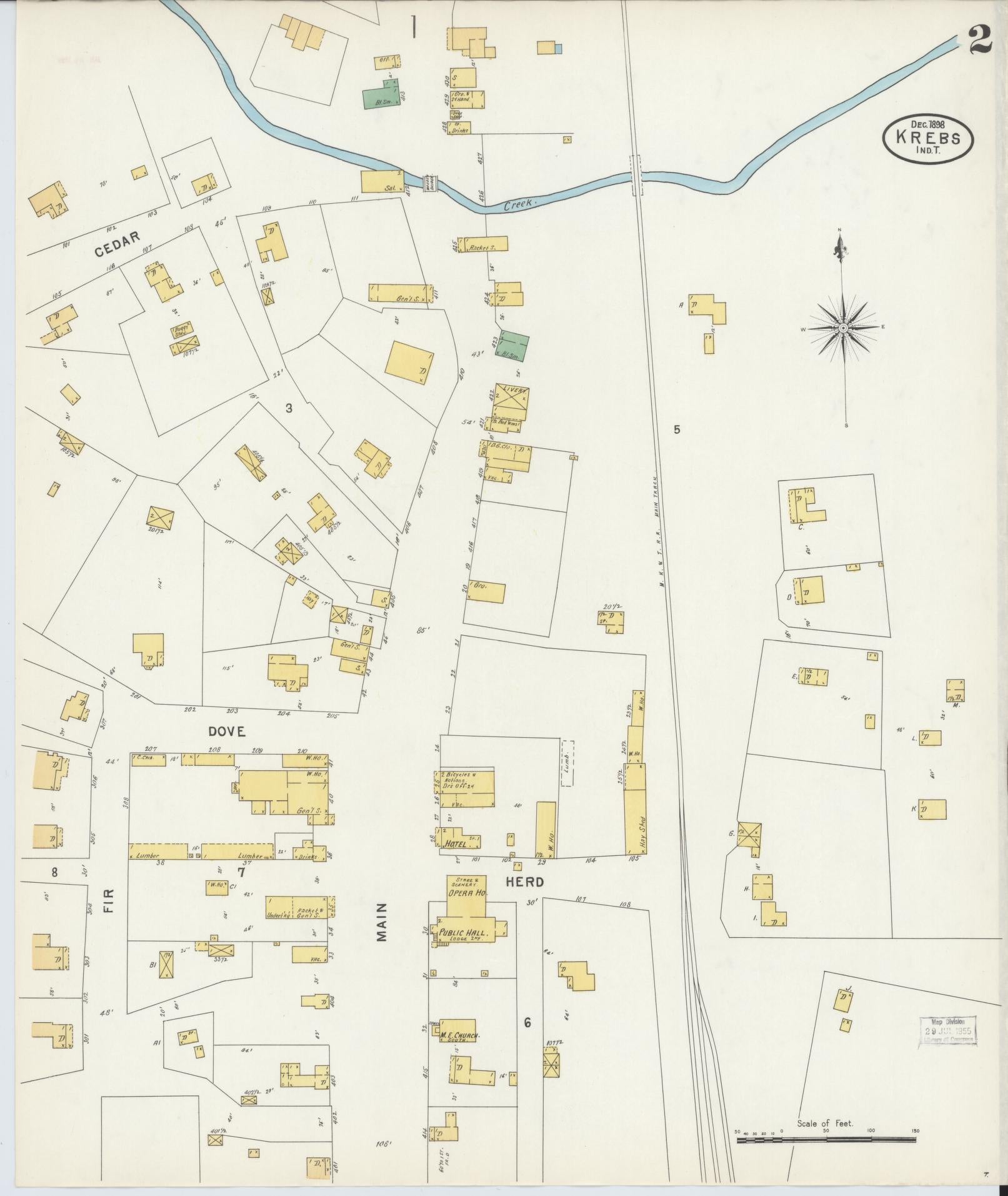 Sanborn Fire Insurance Map from Krebs, Pittsburg County, Oklahoma (1898), Sheet #0002 - Complete Map Set gallery image, historic Sanborn map, vintage wall art, Oklahoma Oklahoma